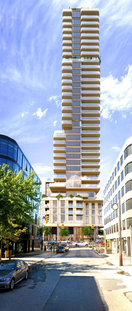 35-storey building at the end of a street